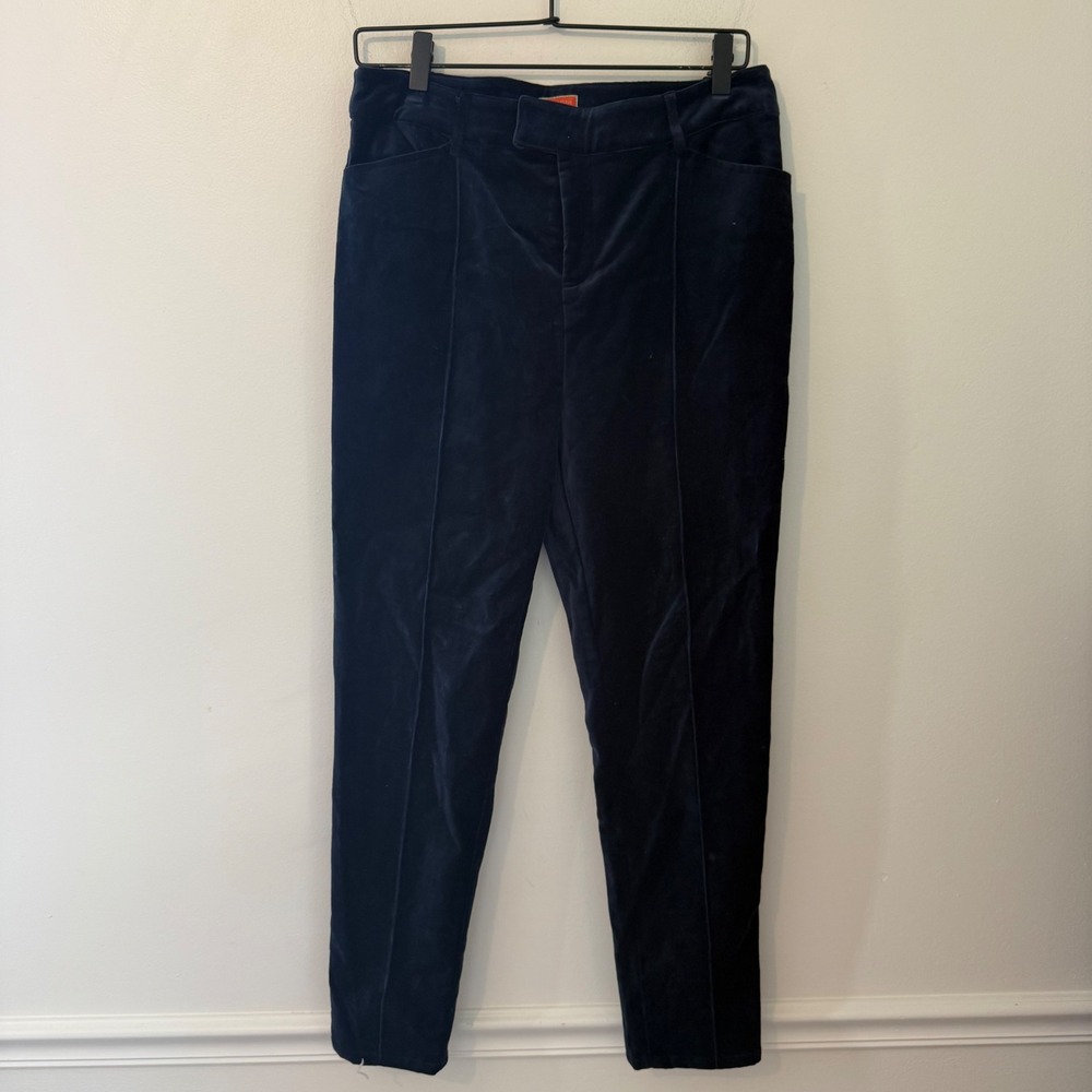 ModCloth Navy Blue Velvet Straight Leg Pants Womens‎ Size 12  Trousers